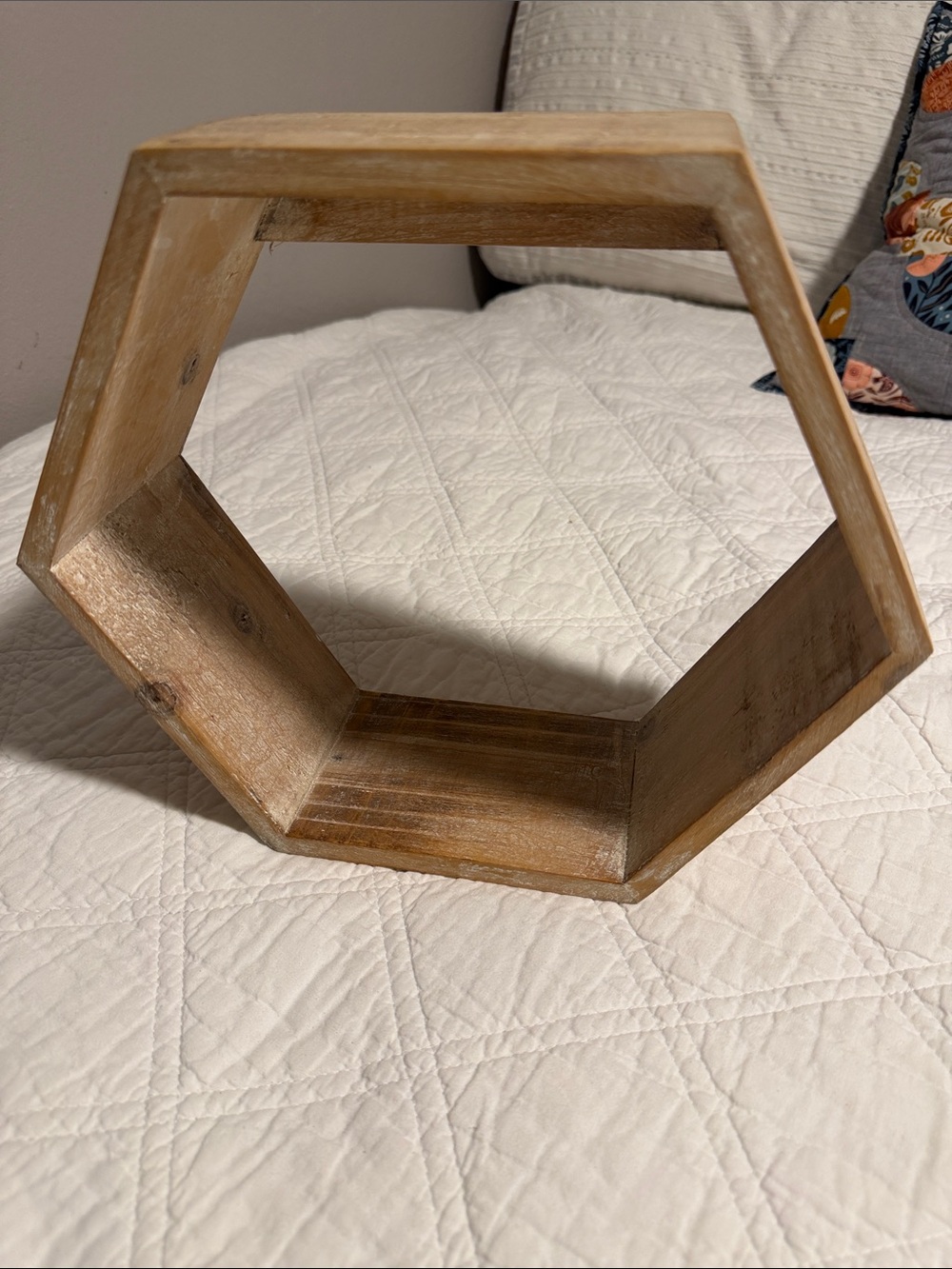 Ashland Hexagon Wooden Accent Shelf - Light Brown